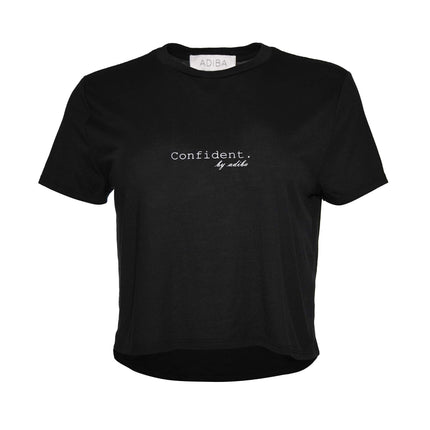 Confident Black Cropped Top