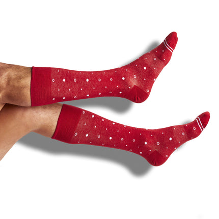 Crimson Mixed Dots Dress Socks