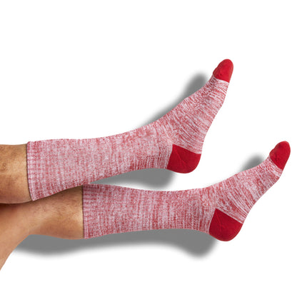 Crimson / White Mixed Socks 8 Pack