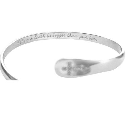 Cross Bracelets, Faith Bracelets, Engraved Bracelets Let your faith be bigger than your fear