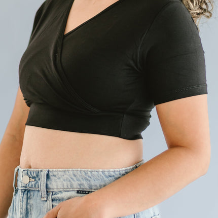 Cross Over Boyfriend Sleeve ( with pockets for insertable cups/nursing pads)