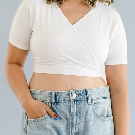 Cross Over Boyfriend Sleeve ( with pockets for insertable cups/nursing pads)