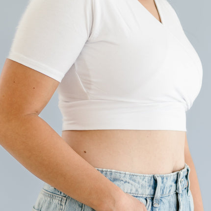 Cross Over Boyfriend Sleeve ( with pockets for insertable cups/nursing pads)