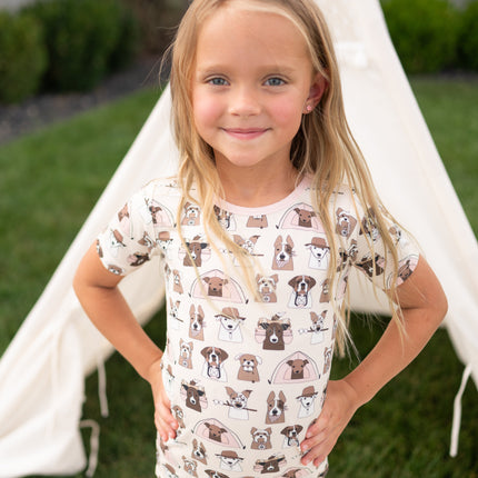 Camp Paws (Short Sleeve PJ) - Pink