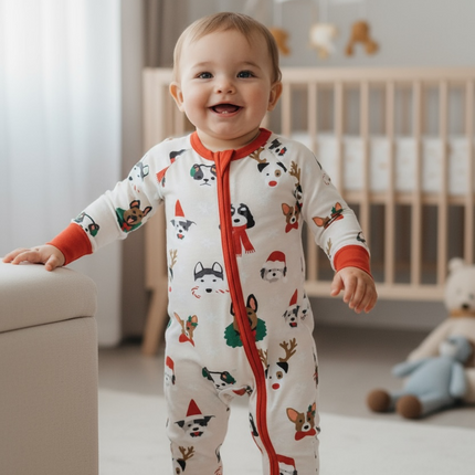 Bark The Halls (Convertible Zip Footies)