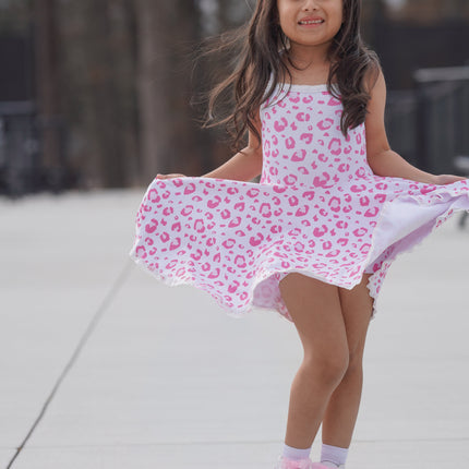 Molly Athleisure Dress -Pink Leopard