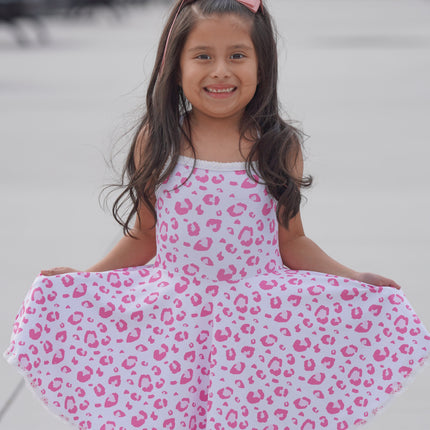 Molly Athleisure Dress -Pink Leopard