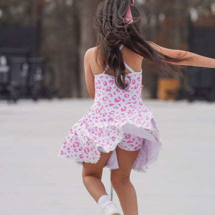 Molly Athleisure Dress -Pink Leopard
