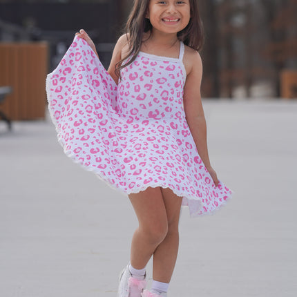 Molly Athleisure Dress -Pink Leopard