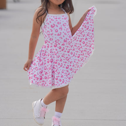 Molly Athleisure Dress -Pink Leopard
