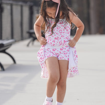 Molly Athleisure Dress -Pink Leopard
