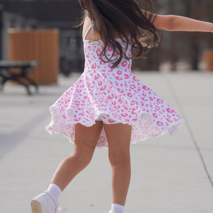 Molly Athleisure Dress -Pink Leopard
