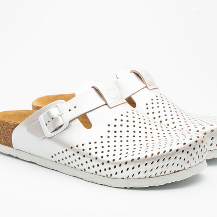 Edita by LEON– Women’s Leather Clog- Orthopedic Cork-style Clog with Adjustable Buckle