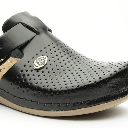 Leona by LEON- Women’s Leather Clog- Orthopedic with Adjustable Buckle and Perforated Leather for Breathability