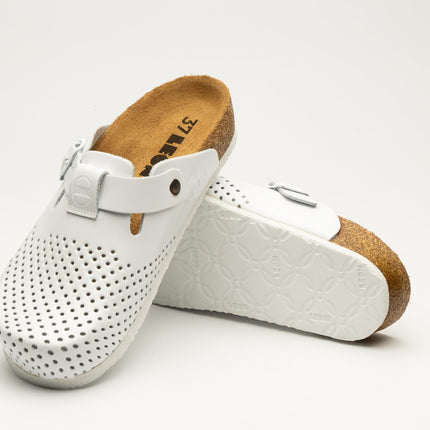 Edita by LEON– Women’s Leather Clog- Orthopedic Cork-style Clog with Adjustable Buckle