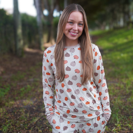 Pumpkins Beige (Women's Long Sleeve PJ)