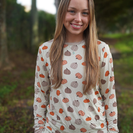 Pumpkins Beige (Women's Long Sleeve PJ)