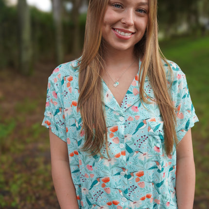 Hummingbird Bloom (Women's Short Sleeve PJ)