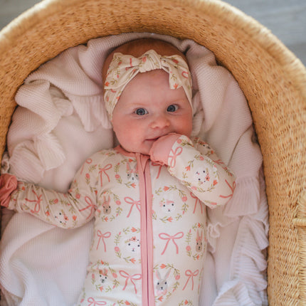 Bows & Bunnies (Convertible Zip Footies)