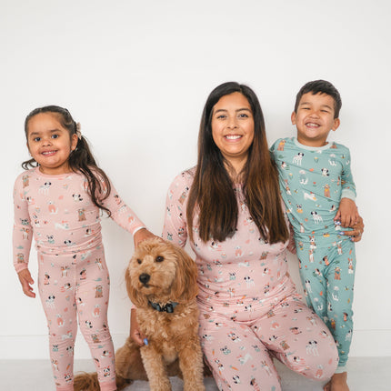 Puppy Egg Hunt (Long Sleeve PJ) - Aquamarine
