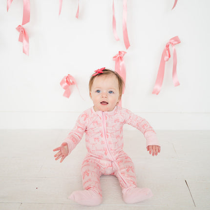 Pink Bows (Convertible Zip Footies)