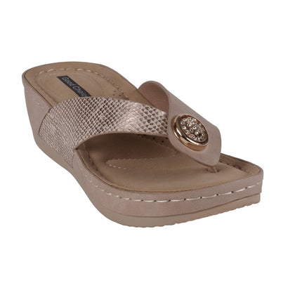 Women's Dafni Bronze Wedge Sandals