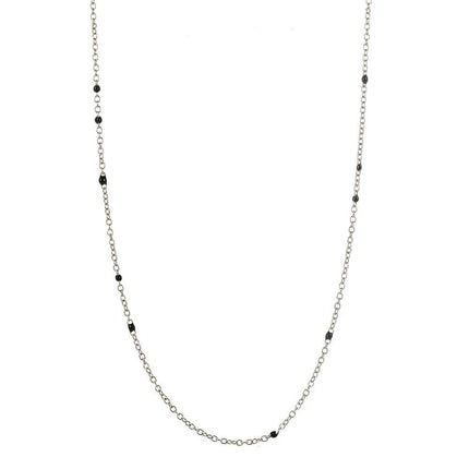 Dainty Black Onyx Beaded Link Necklace
