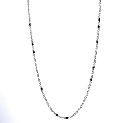 Dainty Black Onyx Beaded Link Necklace