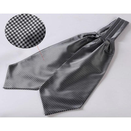 Dazzling Grey Silk  Ascot/Cravat Tie & Handkerchief