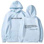 Sky blue with logo and black text / S