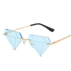 Gold frame with light blue lens