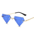 Gold frame with blue lens