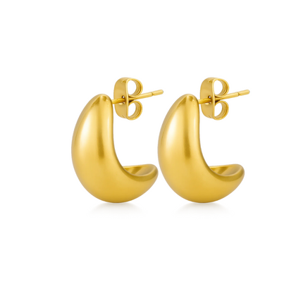 Dome Huggie Teardrop Earrings