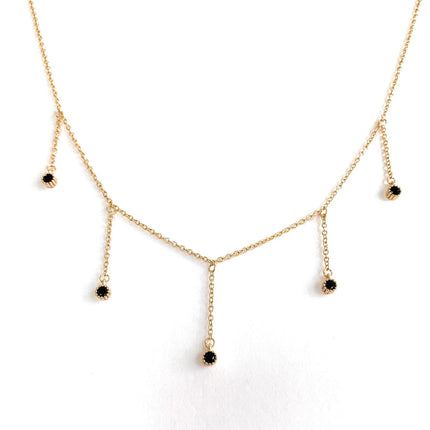 Drop Necklace with Five Cubic Zirconia Stone