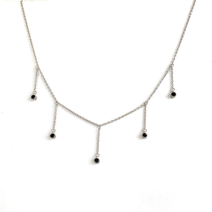 Drop Necklace with Five Cubic Zirconia Stone