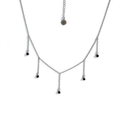 Drop Necklace with Five Cubic Zirconia Stone