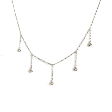 Drop Necklace with Five Cubic Zirconia Stone