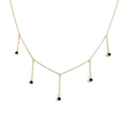 Drop Necklace with Five Cubic Zirconia Stone