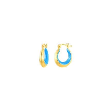 Petite Enamel Slope Huggie Hoop Earrings