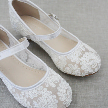 Crochet Lace Mary Jane Heels