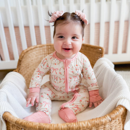 Bows & Bunnies (Convertible Zip Footies)