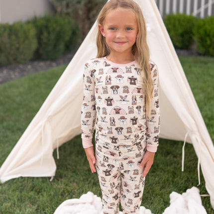Camp Paws (Long Sleeve PJ) - Pink