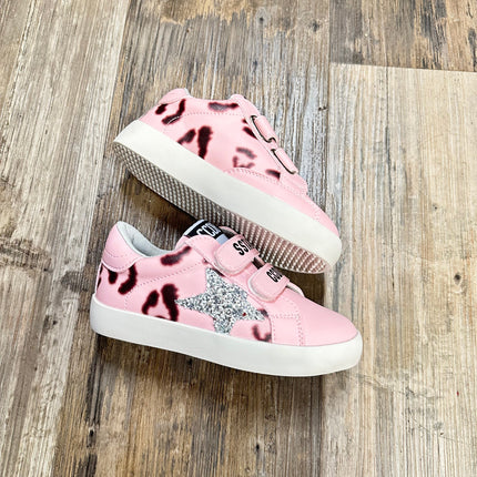 Pink Cheetah Star Sneaker Velcro