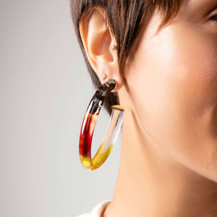 Game Day XL Oval Tie Dye Lucite Hoop Earrings