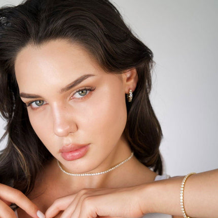 Elegant Cubic Zirconia Choker Tennis Necklace