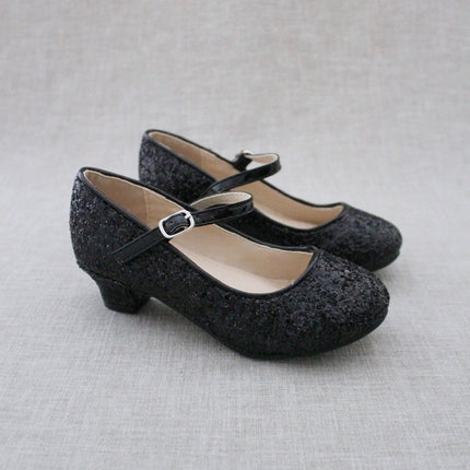 Rock Glitter Mary Jane with Glitter Heels for Girls