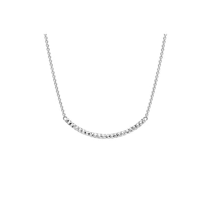 Diamond Cut Curved Bar Necklace