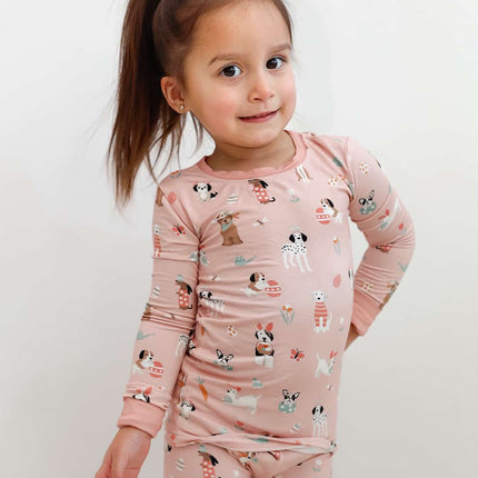 Puppy Egg Hunt (Long Sleeve PJ) - Pink