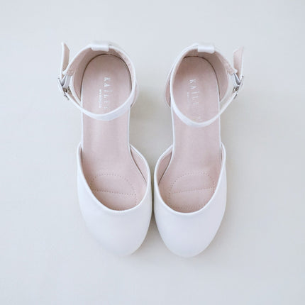 Girls Satin Block Heel