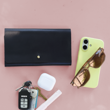 Fold Over Leather Wallet
